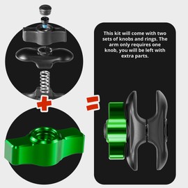 Tackform Link Vent Phone Mount Compatible with 2015-2020 Ford F-150, 2017-2021 Super Duty, 2018-2021 Expedition | Aluminum | Compatible with MagSafe | Universal Magnetic Holder | 2" Arm | Green Knob