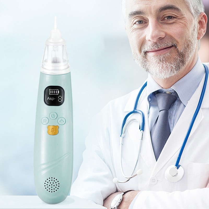 Electronic Infant Nose Aspirator Adjustable Suction Level Music Light Soothe