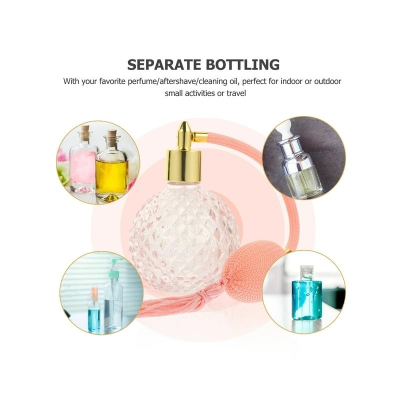 SCOLAND Vintage Perfume Spray Bottle Refillable Perfume Glass Atomizer Empty