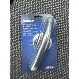 Peerless 6” Shower Arm & Flange (Polished Chrome)