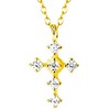 Razzberry Sterling Silver Zirconia Cross Pendant Necklace for Women, 925