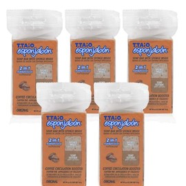 T.Taio – EsponJabón – 5er-Pack Schwamm + Seife 2-in-1 mit Kaffee – Peelt & regt die Durchblutung an – Strahlende & gepflegte Haut – Unisex – Für alle Hauttypen – 600g