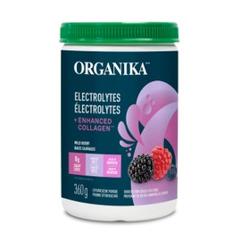 Organika Organika Canadian-Made Electrolytes + Enhanced Collagen - Wildberry Flavour - Sugar-Free Hydration | 5g Protein + 100% of Daily Vitamin C | 360g, 30 Servings