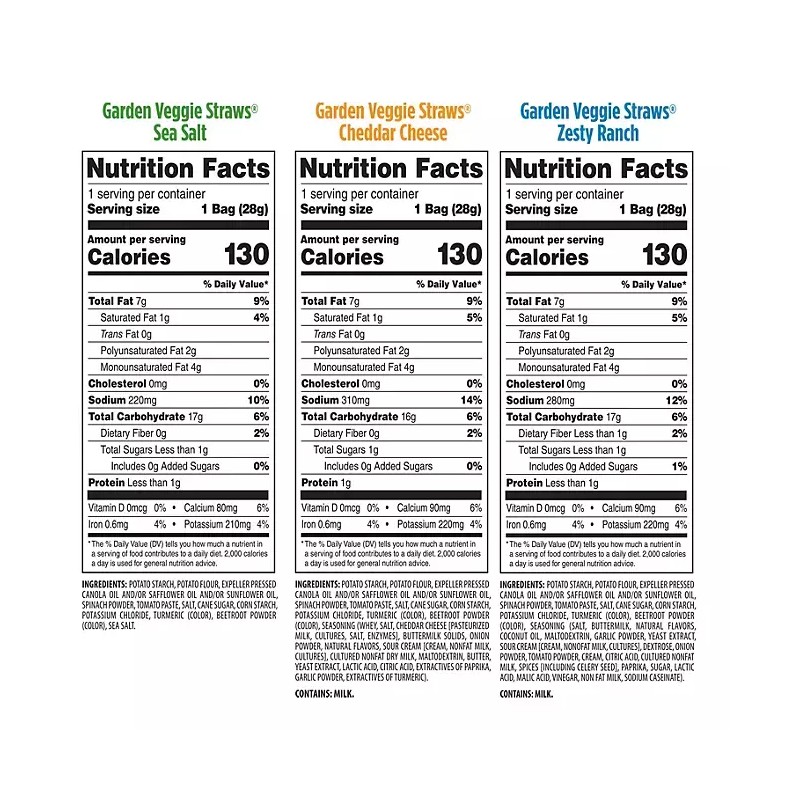 Sensible Portions Garden Veggie Straw Variety Pack (30 pk.)