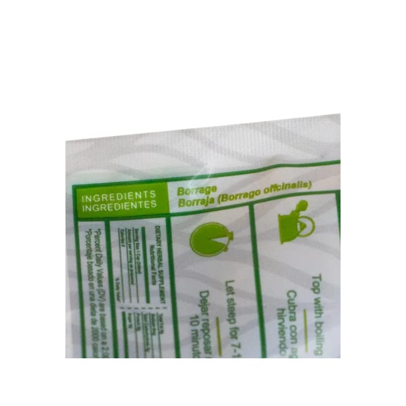 Nuestra Salud Borraja Borage Herbal Infusion Tea All-Natural Traditional (35g)