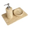 StonePlus Natural Marble Beige Travertine Tray, Pastry Cheese Tray, Dessert