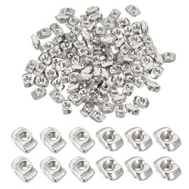 PATIKIL 2020 Series M3 t Nuts, 100pcs t Slot Nut Hammer Head Fastener Nut, Nickel Plated Carbon Steel Nut for Aluminum Profile l Silver