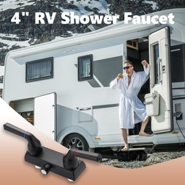 RV Shower Faucet Valve Diverter with Hot/Cold Handles Compatible with Dura Faucet DF-SA100C (Matte Black)