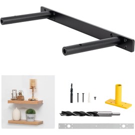 PICESA 16'' Heavy-Duty Hidden Floating Shelf Bracket – 210 LBS Max Load (Mounted on Studs), Floating Mantel Bracket for Fireplace & Wall Shelves, Includes Easy Installation Kit（16 inch Brackets）