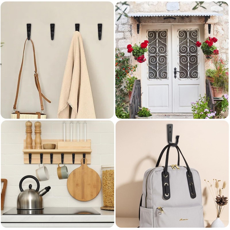 WODEGIFT 5 Large Size Heavy Duty Wall Hooks, Coat Hooks