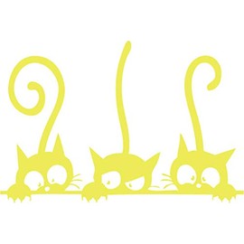 Yellow 15''X 22'' Wall PVC Wall Sticker Decal Quote Art Vinyl Cat Pattern
