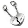 Split Heart Large with Engraving 2 in 1 Keyring Key