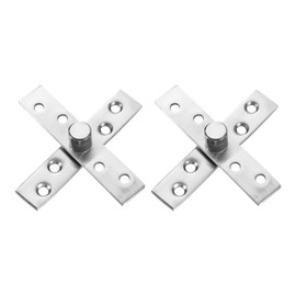 uxcell 2Pcs 360 Degree Rotating Pivot Hinges, 95 x 18.5mm Stainless Steel Centre Shaft Concealed Hidden Hinge for Home Kitchen Swinging Cabinet Doors, Silver