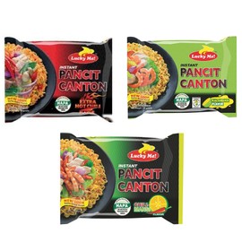 Pancit Canton Variety - 3 Flavor Assortment, 10 of each Citrus Kalamansi, Chilimansi and Hot Chili - (Pack of 30)