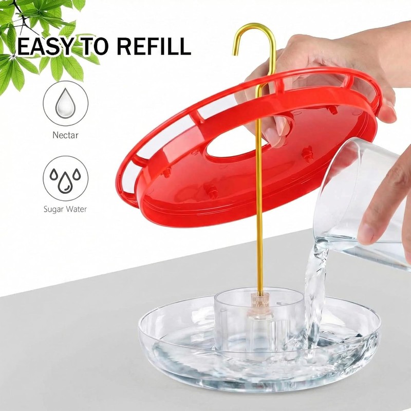 eWonLife 2 Pack 16 oz Saucer Hummingbird Feeders for Outdoors,