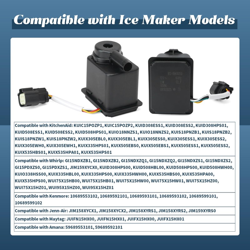 Esttlamer W11542867 Ice Maker Recirculation Pump Replacement for Whirlp for