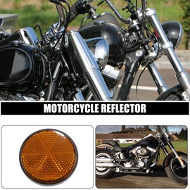 X AUTOHAUX 4 Pcs M6x1.0 Orange Round Screw on Reflective Warning Reflector