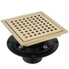 TRJIKAG 6 Inch Square Shower Floor Drain, Stainless Steel Black