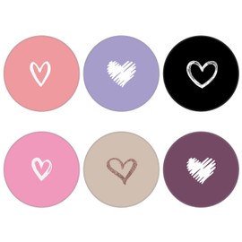 Junddla Multi-Function Cell Phone Stand, Pink White Heart Black Expanding Stand Grip for Smartphones and Tablets (6 Pack), PENGY-63