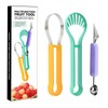 Tongke Melon Baller Scoop Set,Professional 4 in 1 Stainless Steel Watermelon Cutter Fruit Carving Tools Set