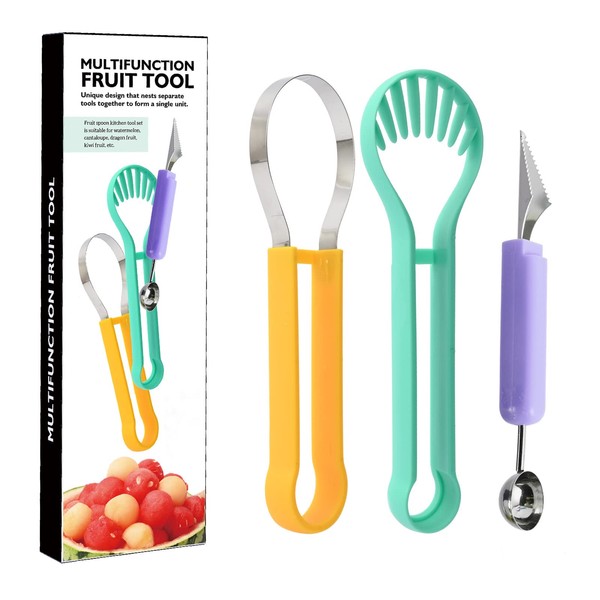 Tongke Melon Baller Scoop Set,Professional 4 in 1 Stainless Steel