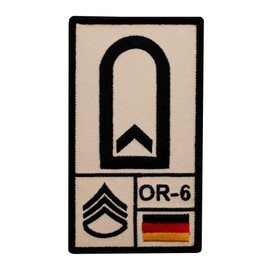 Café Viereck ® Feldwebel Bundeswehr Rank Patch with Rank - Embroidered with Velcro - 9.8 cm x 5.6 cm