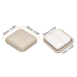 uxcell Furniture Sliders, 4Pcs 1" - Plastic Self-Adhesive Square Sliding Pads, Chair Glides for Carpeted Tile Vinyl Hardwood Floors (Grey)