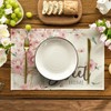 ZCHOMI Spring Pink Floral Placemats Set of 4, 12x18 Inch