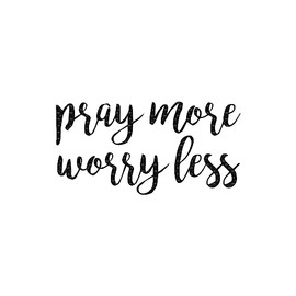 Pray More Worry Less Sticker Vinyl Decal Notebook Car Laptop 5.5" x 2.75" (Carbon Fiber)