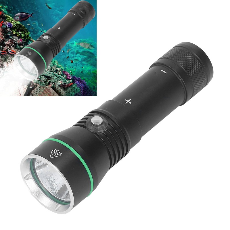 Diving Flashlight Super Bright Flashlight 1200LM Aluminum Alloy IPX8 Waterproof