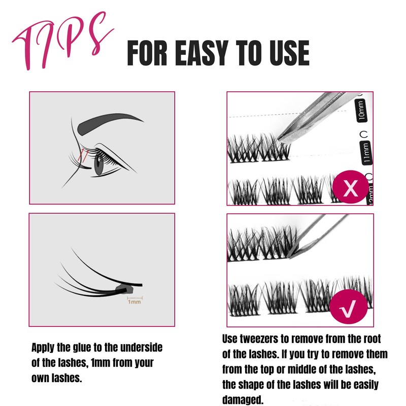 Individual Lashes Cluster Lashes 90 Lash Clusters DIY False Eyelashes
