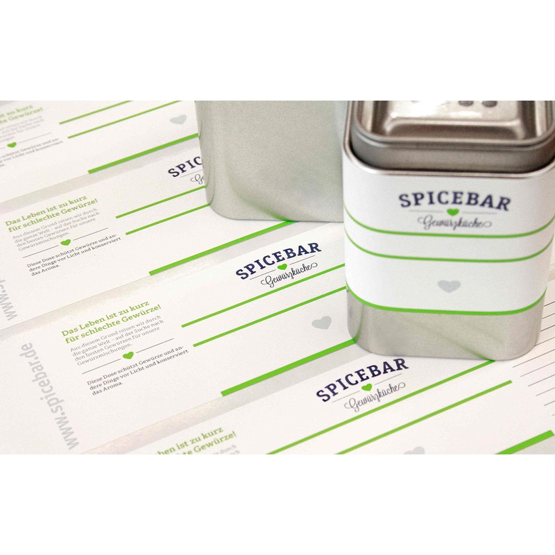 Spicebar 8 Spice Jars with Aroma Lid + 8 Labels