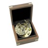 Compass Sundial Brass Diameter 8 cm in Wooden Box