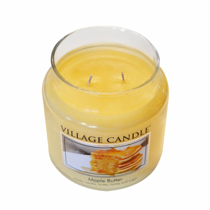 Village Candle Maple Butter Large Glass Apothecary Jar Scented Candle,
