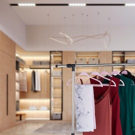 Relaxdays Clothes Hangers, Set of 10, Wheat Straw, Plastic, Sustainable, Space-Saving, Trouser Bar, Notches, Pink