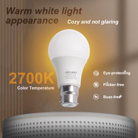 DiCUNO B22 Bayonet LED Bulb, Warm White 2700K, 100W Equivalent, B22 LED Bulb 15W 1350LM, CRI90, Non-dimmable, 2 Pcs