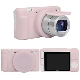 RAIALL Silicone Case for Sony ZV-1 Digital Camera, ZV1 Soft Protective Silicone Sleeve Holder, Travel Lightweight Rubber Cover with Removable Lens Cover, Jelly Pink