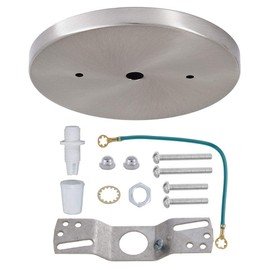 B&P Lamp 5 1/4 Inch Modern Shallow Steel Canopy Kit with Hardware, Satin Nickel