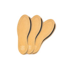 3 Pair Pack Pecari Carbon Shoe Insoles Set, Vegetable Tanned Sheepskin Leather with Activated Carbon Charcoal, Elegant and Comfortable, Kaps (Men / 13 US / 46 EUR)