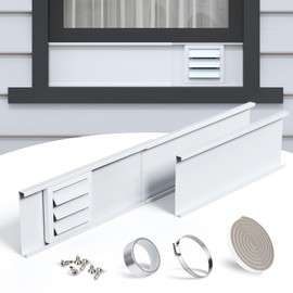 Wintcomfort Dryer Vent Window Kit with Moving Flaps Vent Cover, Designed for Dryer Hose with 4" Diameter, Adjustable Dryer Vent Window Kit for Sliding Windows, Include Installation Seal Tape