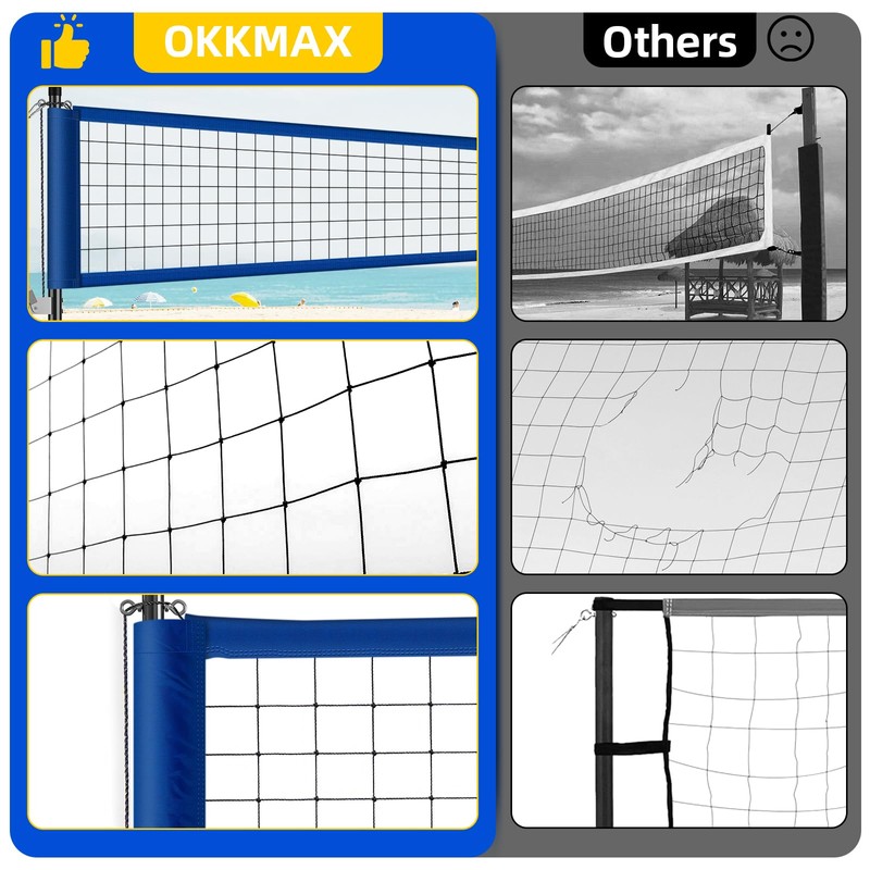 Professional Outdoor Volleyball Net Set with Adjustable Poles & Anti-Sag