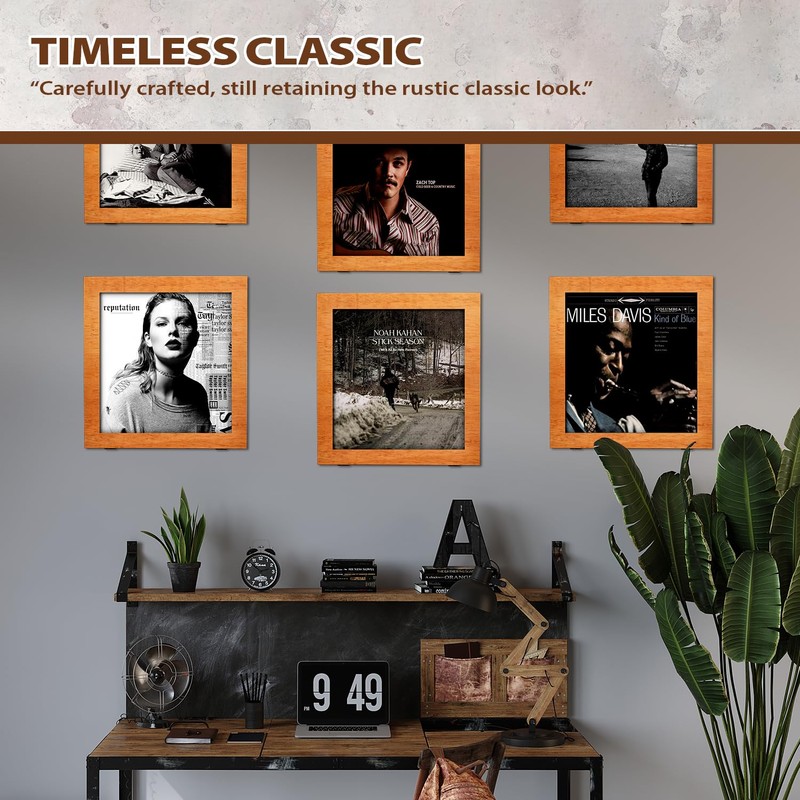 DORNELIA 3-Pack Vinyl Record Frame Display for 12x12 Inch, Front