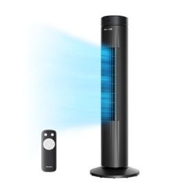 Pelonis 30-Inch Oscillating Tower Fan for Bedroom – 3 Speed, Quiet Tower Fan with Remote ControL, Small Fan, 7-Hour Timer – ETL Certified, Black