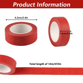 Jiujuda9 12 Rolls Painter Tape Colourful, Crepe Tape Colourful, 20 mm x 12 m Coloured Masking Painters Tape, Painter's Masking Tape, Washi Tape Set, for DIY Scrapbooking Journaling Crepe Paper Masking