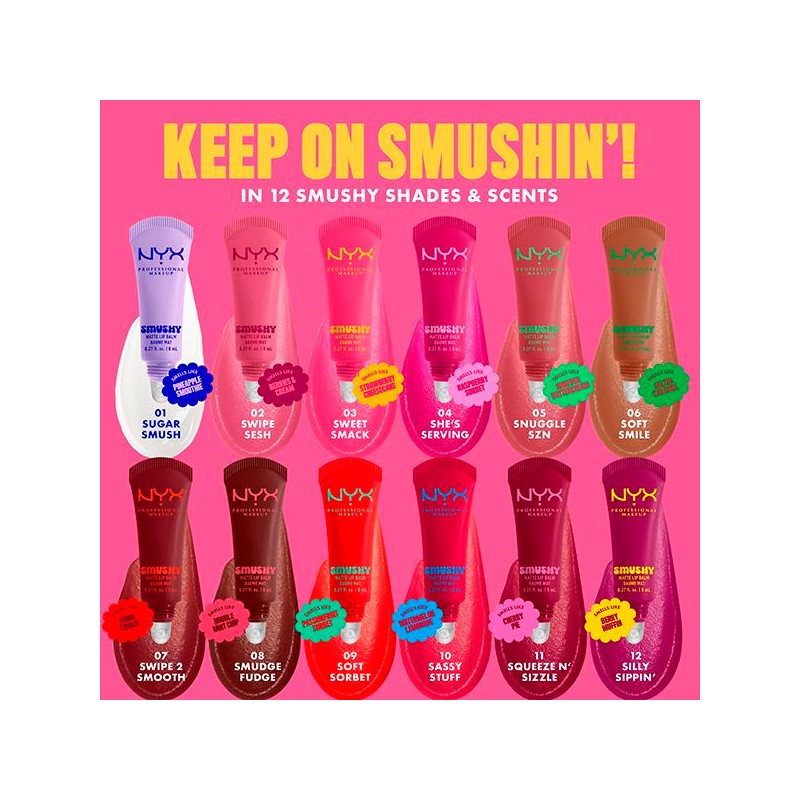 Smushy Matte Lip Balm, Soft-Matte, Buildable Blurring Pigment, Hydrating Lip