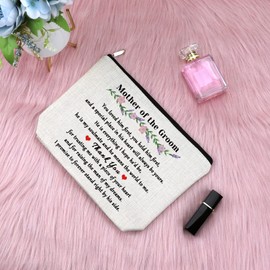 Mother of The Groom Gift Makeup Bag Wedding Gift for Mother of The Groom Cosmetic Bag Mothers Day Gift for Mum Thank You Gift Travel Cosmetic Pouch Christmas Birthday Gift for Mother of The Groom