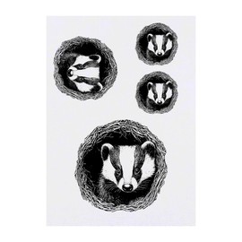 4 x 'Badger in a Den ' Temporary Tattoos - Water Resistant, Skin-Safe, Non-Toxic Transfers, Mixed Sizes (TO00081936)