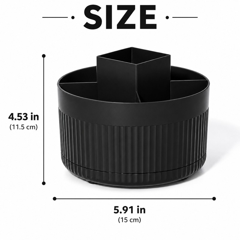 Rotating Makeup Brush Holder for Vanity Organization – 360° Desktop