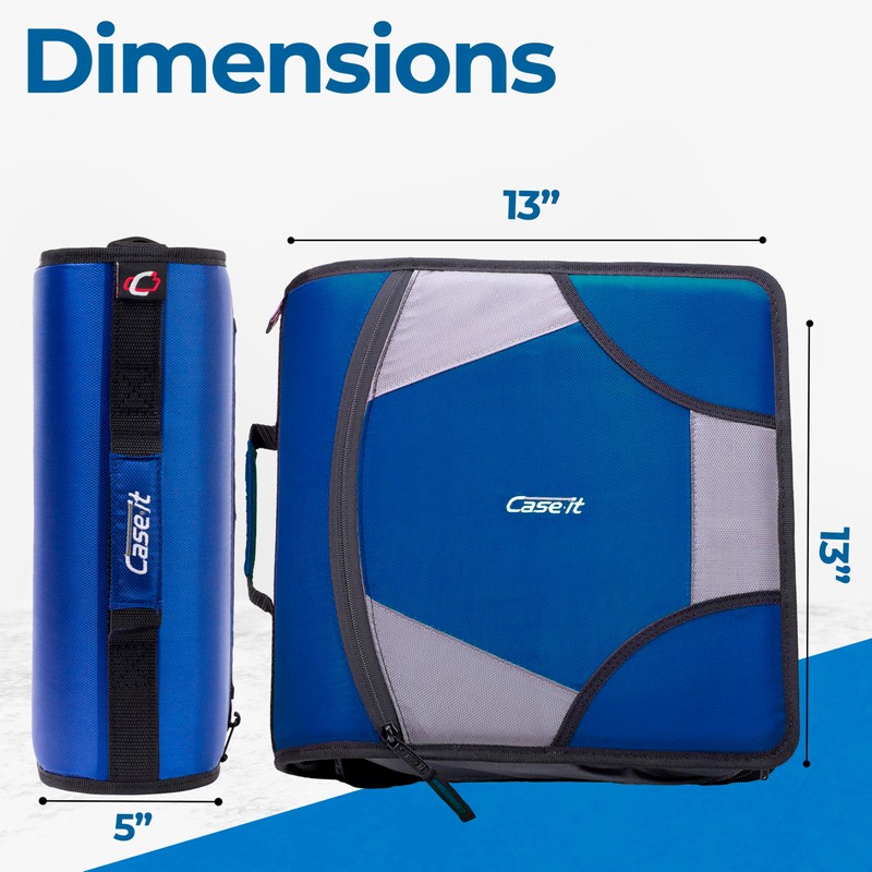 Case-it King Sized Zip Tab School Zipper Binder | 4-Inch