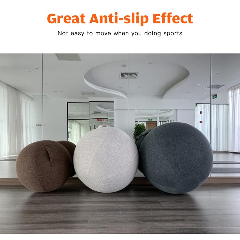55cm/65cm/75cm Cotton+Linen Protective Yoga Ball Cover Exercise Ball Protection Skin